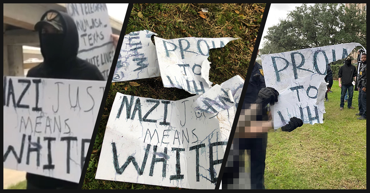 Torn up White Lives Matter signs