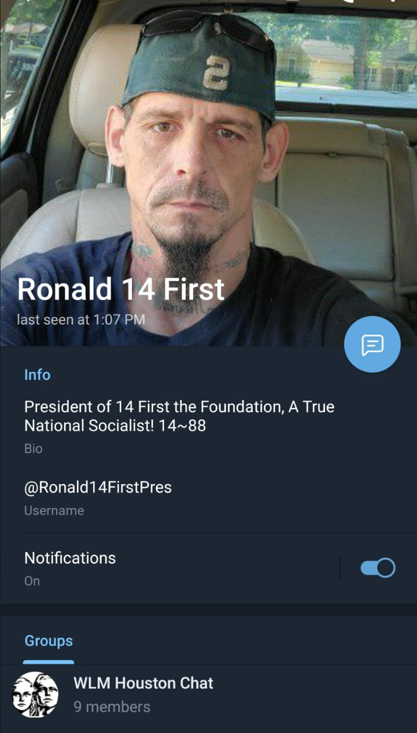 Ronald Murray's Telegram profile for 14 First the Foundation